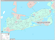 Key West Wall Map Premium Style